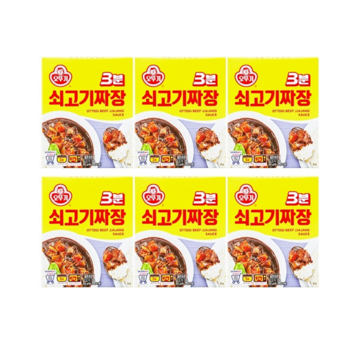 오뚜기 3분 쇠고기 짜장, 200g, 6개