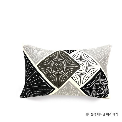 아마존 핫 판매 코튼 기하학 자수 소파 베개 케이스 북유럽 거실 침실 소파 쿠션 사용자 정의, 45*45cm베개+베개코어, 세컬러스퀘어허리베개30X50cm