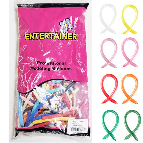 피플스파티 네오룬즈 260N 요술풍선 스탠다드 100개 혼합, 스탠다드 혼합, 1개