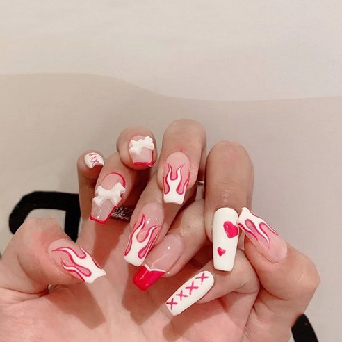 떨샵 인싸 키치 크리스탈 네일팁 인조네일 간편네일팁, 2개, NAIL-N389