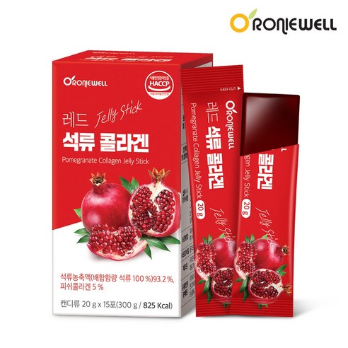 석류 콜라겐 젤리 스틱 초저분자 피쉬콜라겐 식약처 HACCP 인증, 2개, 15회분