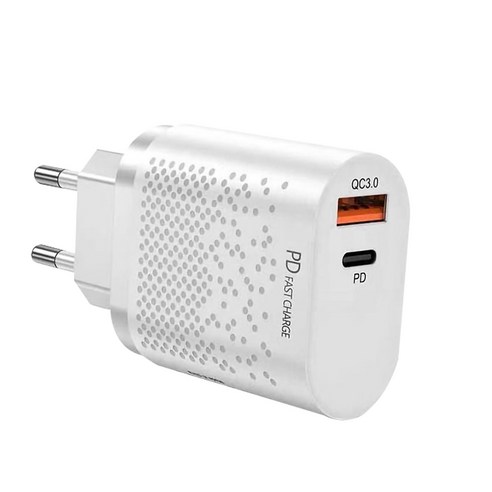 EU/US PD USB 고속 충전기 20W 3A(최대) Quik 차지 3.0 전화 충전기 어댑터, 하얀색