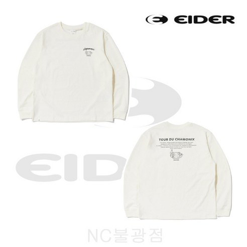아이더 [매장정품] 세미 오버 핏으로 편안한 착용감 남성/여성 공용상품 (베이직) UNI 긴팔 라운드 티셔츠 [DUP23241/Vanilla(W4)][NC불광]
