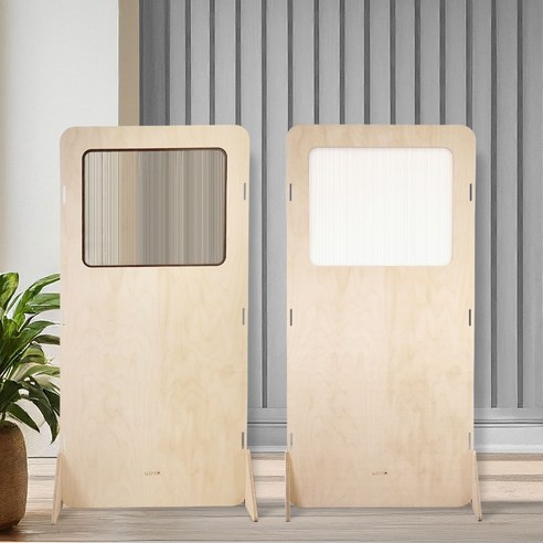 버치 자작나무 우드 스탠딩 파티션 – 높이 1200/1600mm, 폭 400/600mm, 스퀘어 1단 가벽, 화이트 컬러 우드파티션