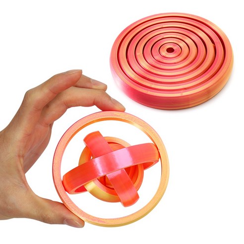 행성 인터스텔라 3D 자이로스코픽 피젯 입체 회전 3D프린터, 오렌지 (P211), 1개