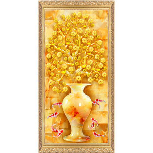 루시앤에밀리 보석십자수금전수 최신26면+AB비즈 DIY 대형보석십자수, 1세트, 40 x 80cm 머니트리 항아리