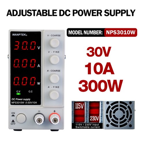 HAEYON NPS3010W 공업용 소형 DC 파워서플라이 3위 전원공급기 (30V/10A) 화이트