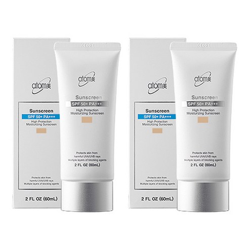 애터미 선크림 베이지 SPF50+ PA+++, 60ml, 2개