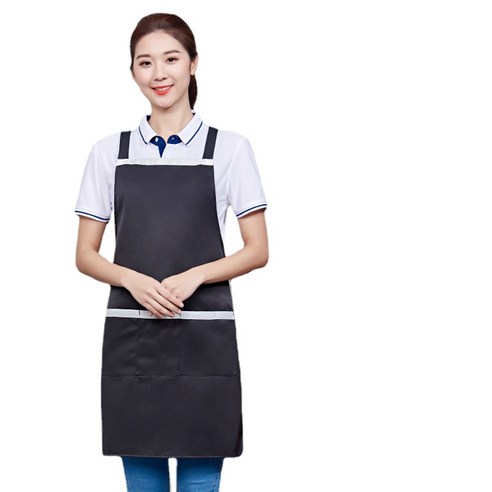 ANKRIC 가정용 내장방오방오양어깨밴드종업원앞치마 원피스앞치마, 검은 색
