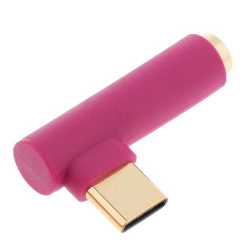 USB C - 3.5mm 오디오 어댑터 남성 - 여성 Aux 마이크 커넥터 내구성, 38x18x8mm, 설명, 보라색