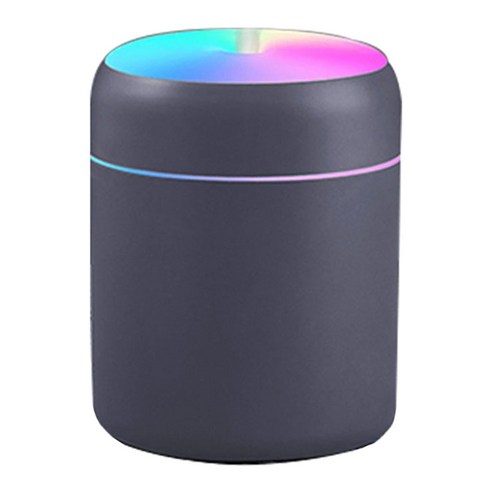 THE VEDO SHOP 미니 가습기 아로마 테라피 홈 자동차 향수 야간 조명 280ml 쿨미스트 가습기 방향제 USB, {"사이즈":"78x78x101mm"}, {"색상":"짙은 회색"}, {"수건소재":"ABS"}