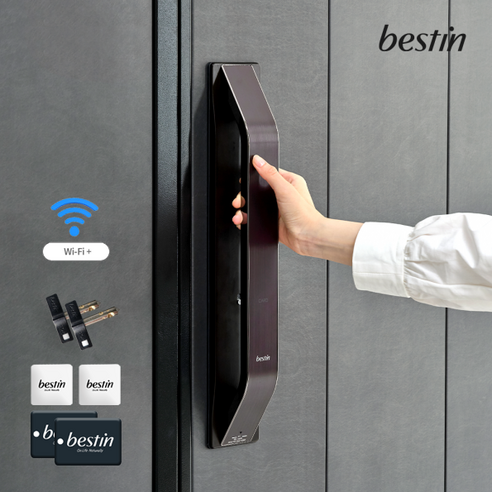[무료설치] 베스틴 와이파이 푸시풀 도어록 IDL-401S(버건디) 카드키4개+비상키2개+번호키 0.1초에 잠기는 스피드락 실시간출입확인 일회용비밀번호 푸쉬풀 현관문 디지털도어락, 무료설치(A지역), 수요일, IDL-401S, 방문설치