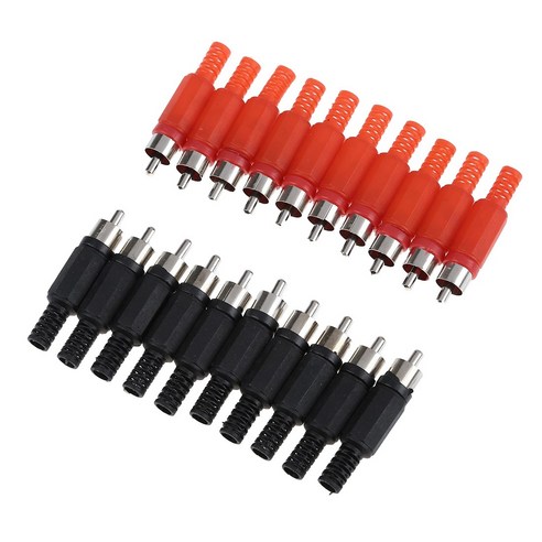 20PCS 솔더 RCA 플러그 남성 오디오 비디오 어댑터 커넥터 전문, 하나, 보여진 바와 같이