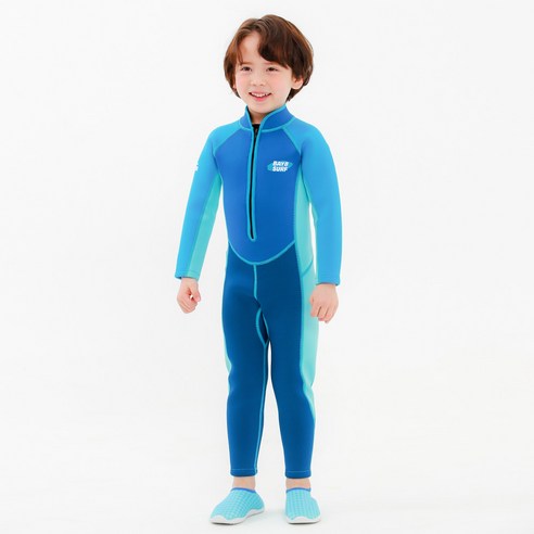 BAY-B 유아동 어린이 2.5mm 스윔슈트 키즈 웻슈트 물놀이 수영복 잠수복 WS1-4, WS-3(블루), L