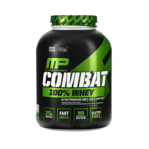   MusclePharm 컴배트 100% 유장 단백질 쿠키 앤 크림 5 lbs (2269 g), 2269g, 1개