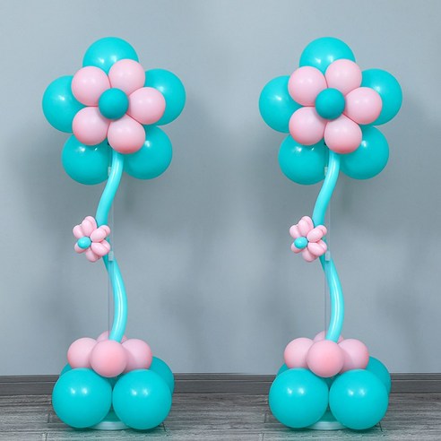 [피앤비유니티]DIY 스마일 데이지 대형 왕관풍선 스탠드 모음, 05)DIY 대형풍선 스탠드 블루 2입