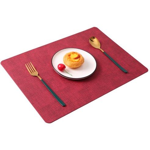 엣츠 가죽 테이블매트 4p 43x30 cm, 레드
