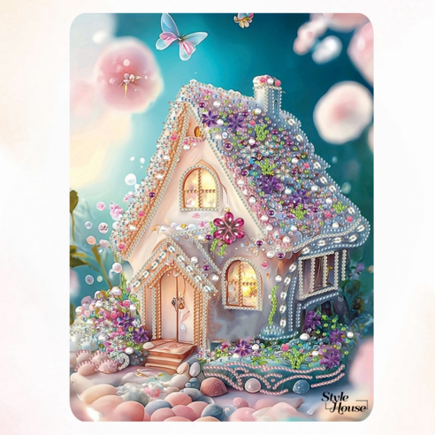 스타일하우스 신제품21가지 DIY 다이아몬드페인팅 특수모양 보석십자수25x25, 1개, 보석화이트집14
