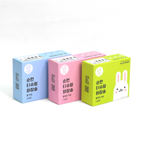 화이트래빗 플레인 타입 화장솜: 부드러움과 효율성의 완벽한 결합