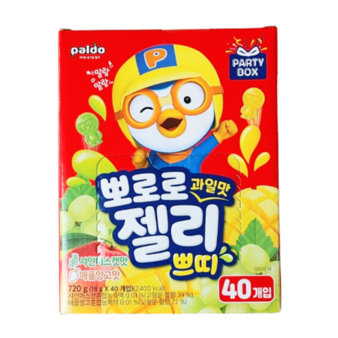 뽀로로 과일맛 젤리 쁘띠 (소포장40개입) 1BOX, 720g, 1개