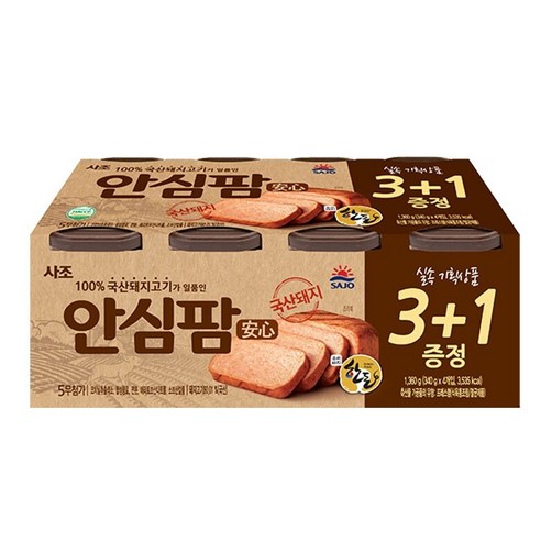 [푸른들마켓][사조] 안심팜340gx3+1(기획), 3개, 340g