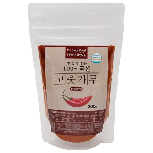 청정식품 국산 고운 청양 고춧가루 300g 매운맛, 1개