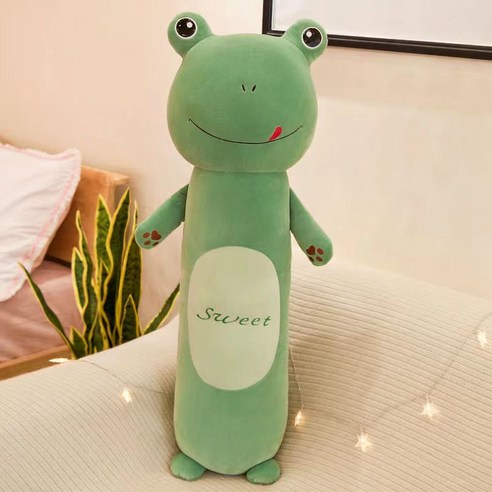 동물 바디필로우 인형 모찌인형 안고자는인형 롱쿠션, 개구리