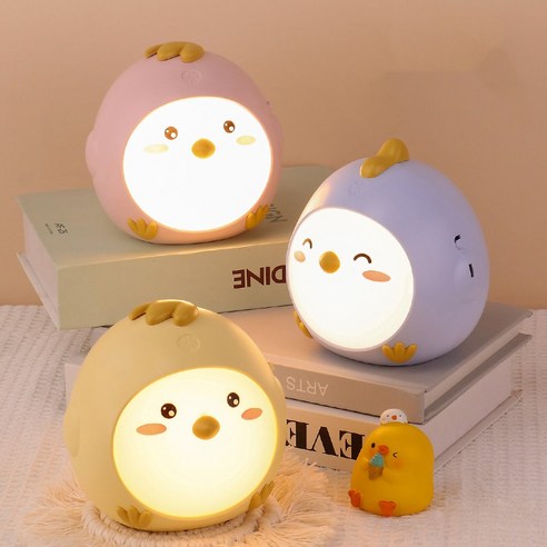락톡마켓 예쁜 병아리 LED 수면등 3종 침실 수유 취침등, 노란색