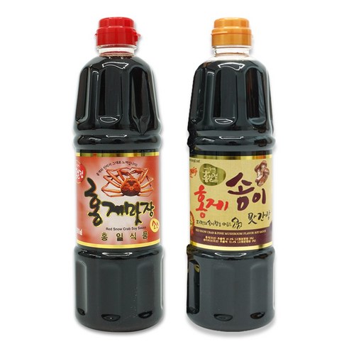 홍게맛장 소스 레드 900ml + 홍게맛 송이간장 900ml 홍게 조미료 맛간장, 1세트, 1800ml