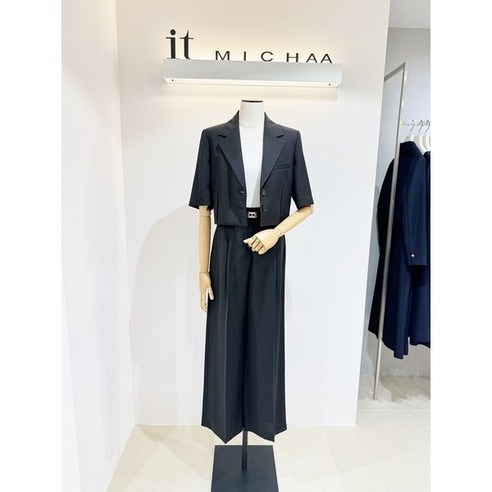 잇미샤 투버튼 크롭 자켓 와이드 팬츠 셋업 ITO5BJK211 ITO5BPT211