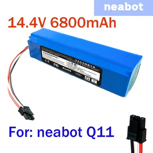 lovesol 오리지널 충전식 리튬 이온 배터리 Neabot 로봇 진공 청소기 Q11 용 14.4V 6800mAh, [01] 1pcs 6800mAh