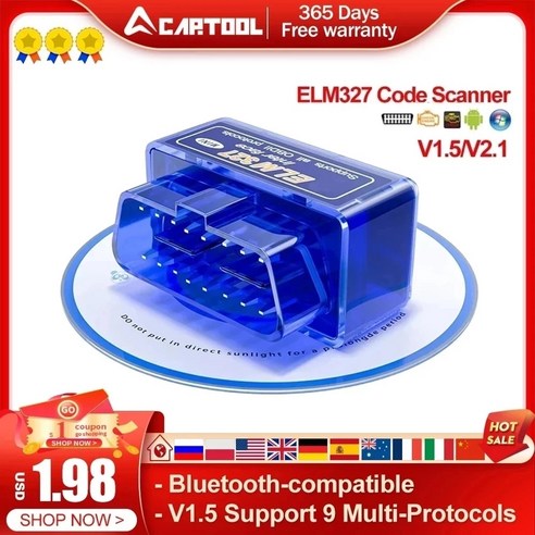 슈퍼 OBD2 미니 ELM327 블루투스 호환 V1.5 PIC18F25K80 안드로이드 PC ELM 327 1.5 25K80 OBD2 자동차 진단 스캐너, 2.bt V2.1