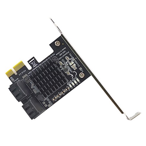 Xzante Pci E 어댑터 4 포트 Sata 3.0-Pcie X1 Gen3 확장 카드 3 Iii Pci-E 표현하다 변환기 Asm1064, 검정