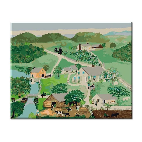 모모픽스페인팅 DIY명화그리기 40x50cm, 그랜드마 모지스 낡은 양동이, 1개