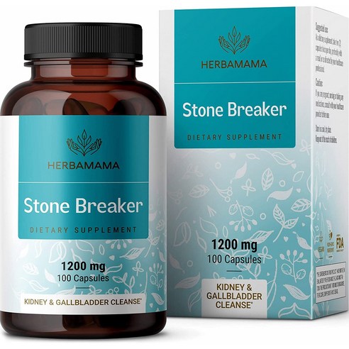 HERBAMAMA Stone Breaker 찬카 피에드라 알약 - 유기농 찬카 피에드라 스톤 브레이커 신장 결석 용해 - 신장 및 담낭 클렌징 - 1200mg 100정, 100 Count (Pack of 1), 1개, 01 100 Count (Pack of 1)