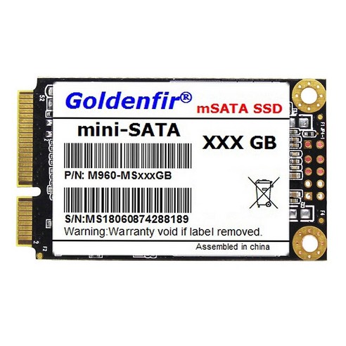 Monland Goldenfir Msata SSD 480G SATAIII 최대 500(MB/S) 3.8Mm 컴퓨터 내장 솔리드 스테이트 하드 드라이브(480GB), 검은 색