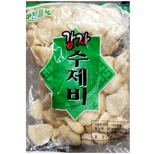감자탕집용 감자수제비1kg 쫄깃한 냉동수재비 전골용 뼈다귀탕, 1개, 1kg