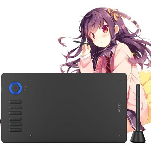 VEIK A15 Pro 그래픽 드로잉 펜 태블릿 패시브 펜을 사용한 대면적 디지털 디자이너를 위한 12개의 바로 가기 키가 있는 ...