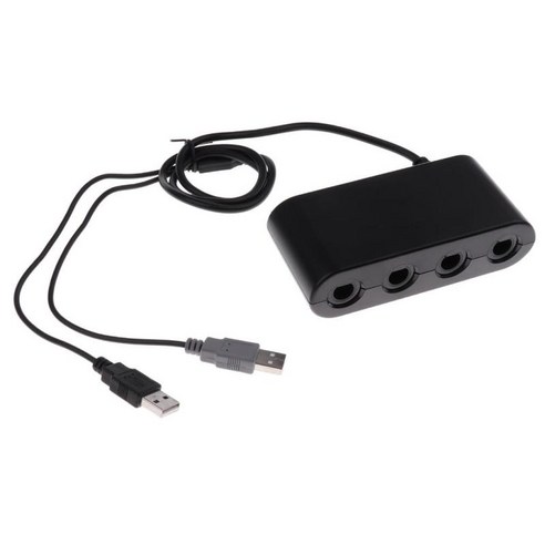 컨트롤러 어댑터용 wii u용 wii u용 ngc 컨트롤러 어댑터용 닌텐도 스위치 및 pc usb 플러그가 쉽고 드라이버가, 설명, 블랙, 플라스틱