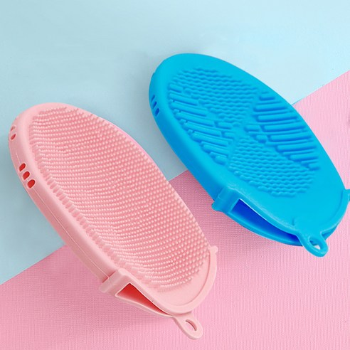 목욕 브러시 목욕 솔 실리콘 클렌징 솔 샴푸 솔 실리콘 양면 목욕 솔, 핑크/핑크, PVC 카트리지