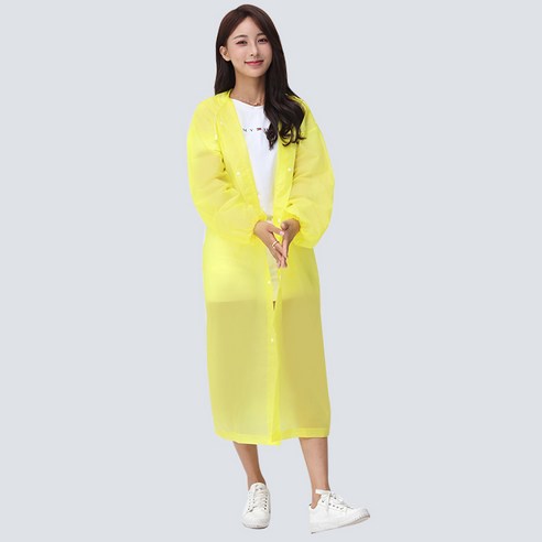 ANKRIC 레인코트 비 일회용 비옷 승마 비옷 패딩 성인 비옷 판초 야외 유니섹스 비옷, 소맷부리 고무줄노란색