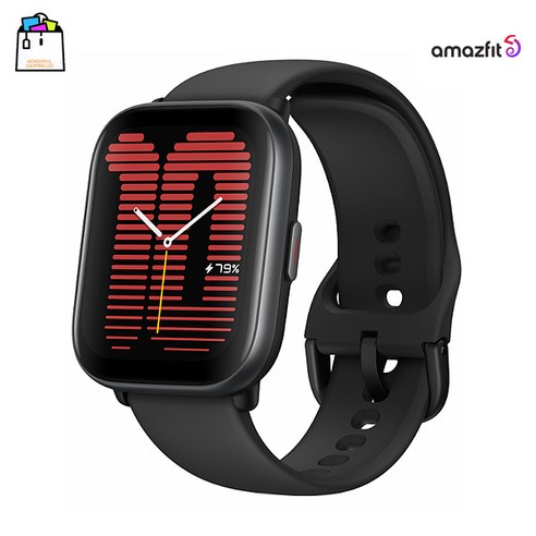 (공식수입 판매처) 어메이즈핏 액티브 Amazfit_Active_Midnight Black_미드나이트 블랙 – 1N1, 미드나이트 블랙 스마트워치