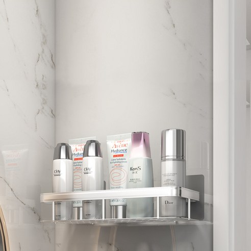 레디박스 초간단 무타공 욕실선반 세탁실 주방 알루미늄선반, 실버, 1개