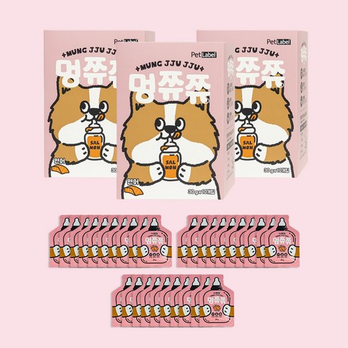 펫라벨 멍쮸쮸 강아지간식 연어(30g x 30ea) 짜먹는간식, 30개, 30g, 연어