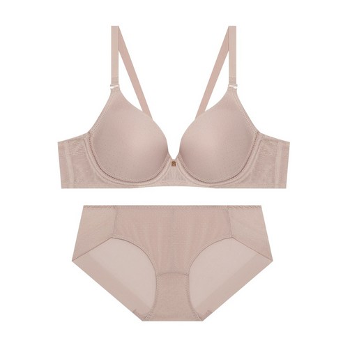 섬세한 아름다움을 담은, 트라이엄프 풀컵 스트레치 와이어 코코아 브라 팬티 세트 트라이엄프브라