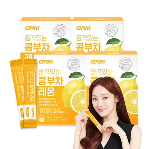 GNM 품격있는 콤부차 레몬 비타민C 유산균 분말 스틱, 150g, 30개입, 2개