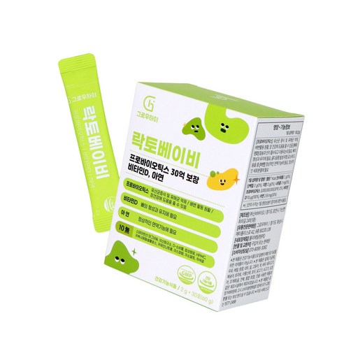 락토베이비 그로우하이 아기유산균 17종 베이비 비타민d 아연 돌 유아 아이 영양제, 1개, 30회분