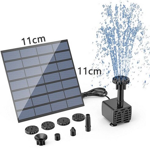 잔디 야외 태양광 마당 태양열 수목 aisitin 2.5w 열 분수 펌프 6노즐 및 4ft 수도관 조류 목욕 연못 및 기타 장소용 열 펌프 조명, a-2.5w