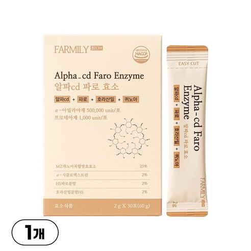 [정품] 팜밀리 알파CD 파로 효소 곡물 효능, 1개, 30회분