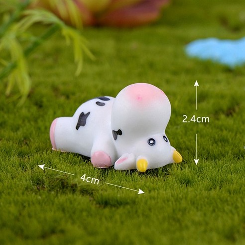 1 Pcs 암소 입상 미니어처 홈 인테리어 Kawaii 액세서리 정원 장식, [04] Cow D